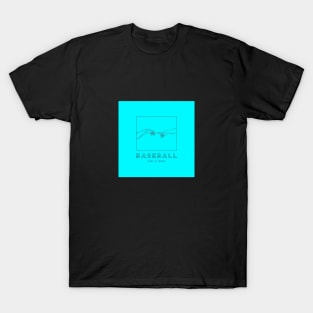 Baseball Game Of Inches Aqua Logo T-Shirt